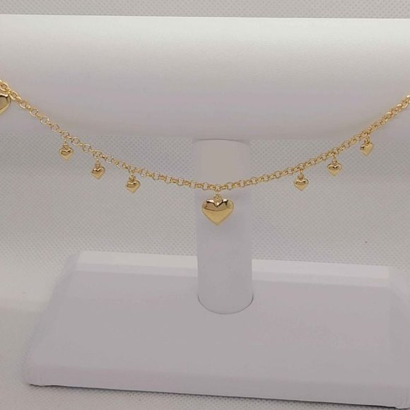 Brand New Brazilian 18k Gold Filled Multi Heart Anklet - Picture 3 of 3